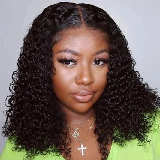 Wear and Go Glueless Short Curly Bob Wig | Deep Wave | 13x5x1 Lace Front | Brazilian Remy Hair Luxegan