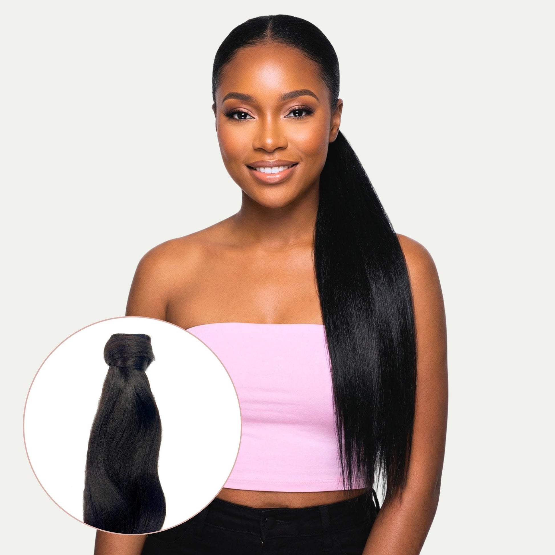 Kinky Curly 100% Human Hair Ponytail Extension Luxegan