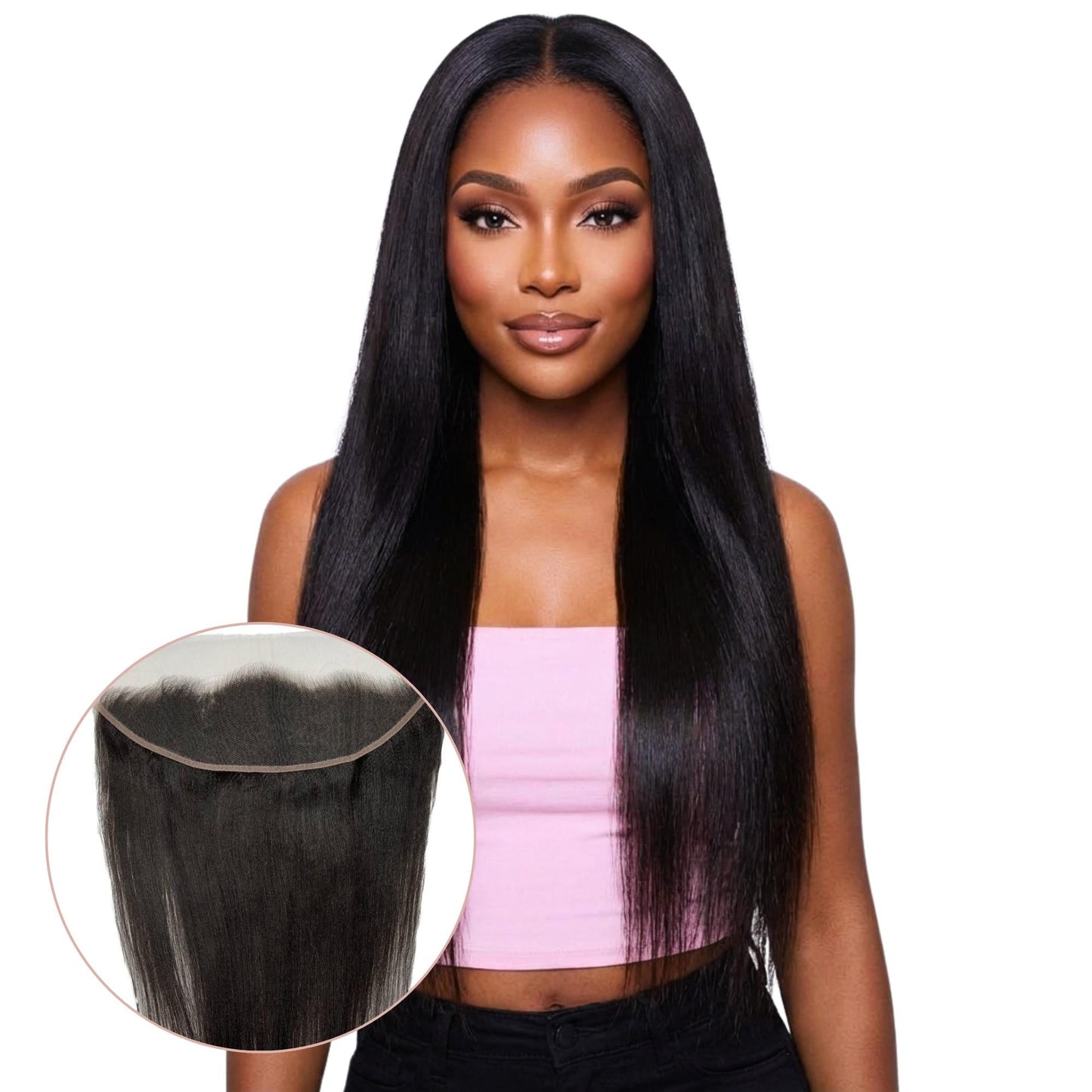 Yaki Straight 13x4 HD Lace Human Hair Frontal Luxegan