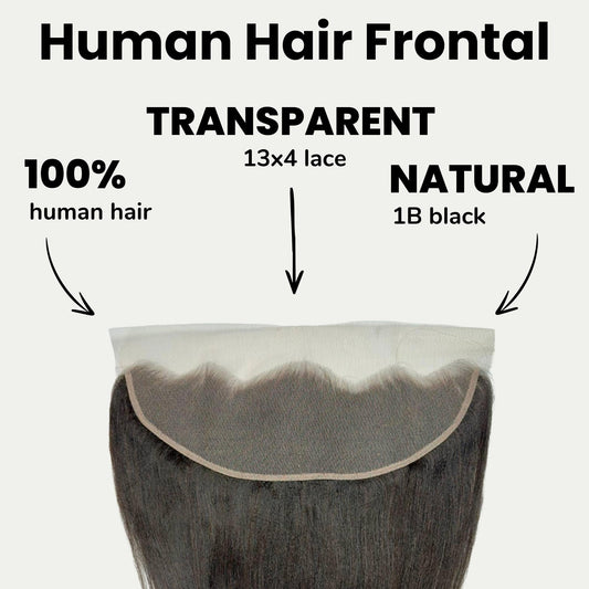 Yaki Straight 13x4 Transparent Lace Human Hair Frontal Luxegan