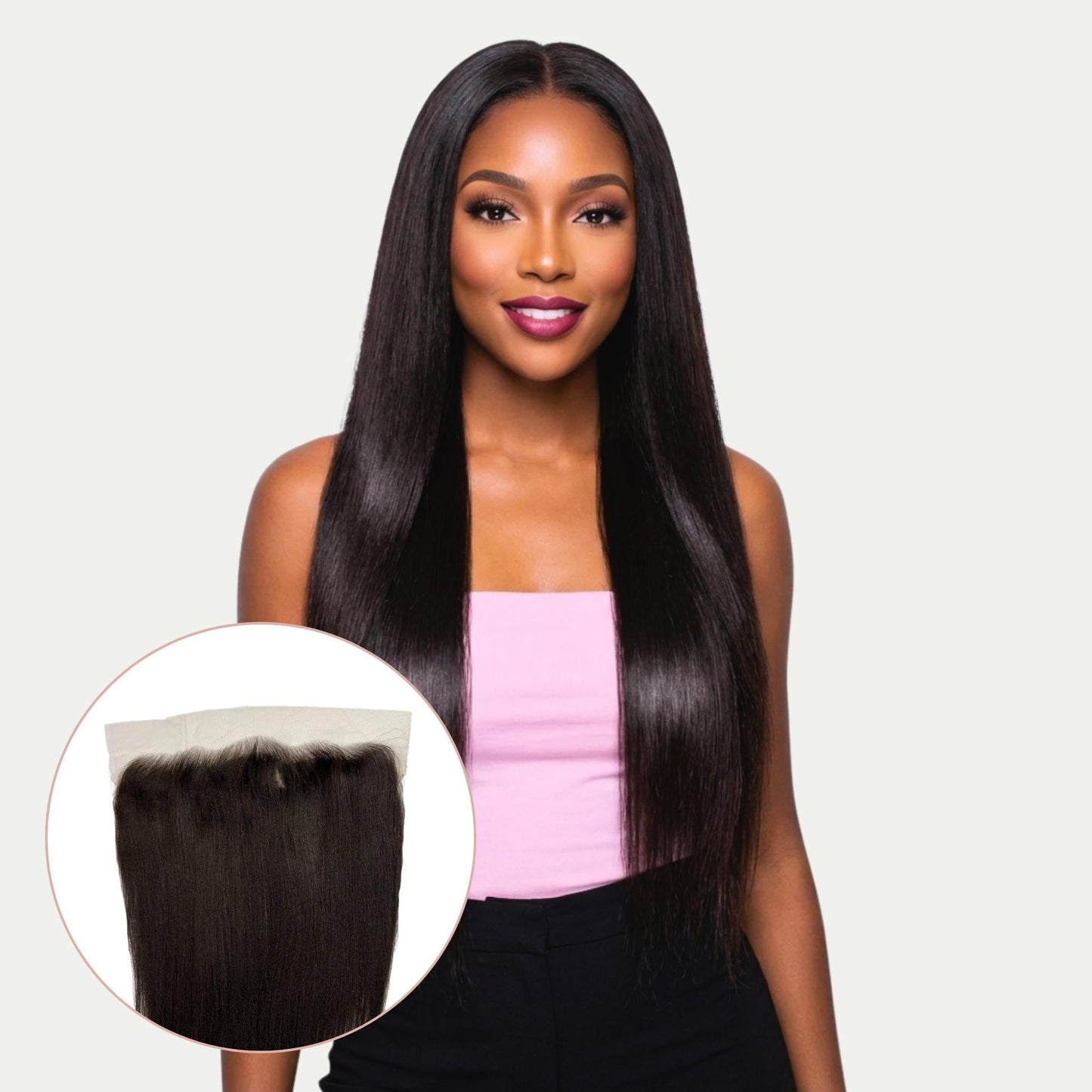 Yaki Straight 13x6 HD Lace Human Hair Frontal Luxegan