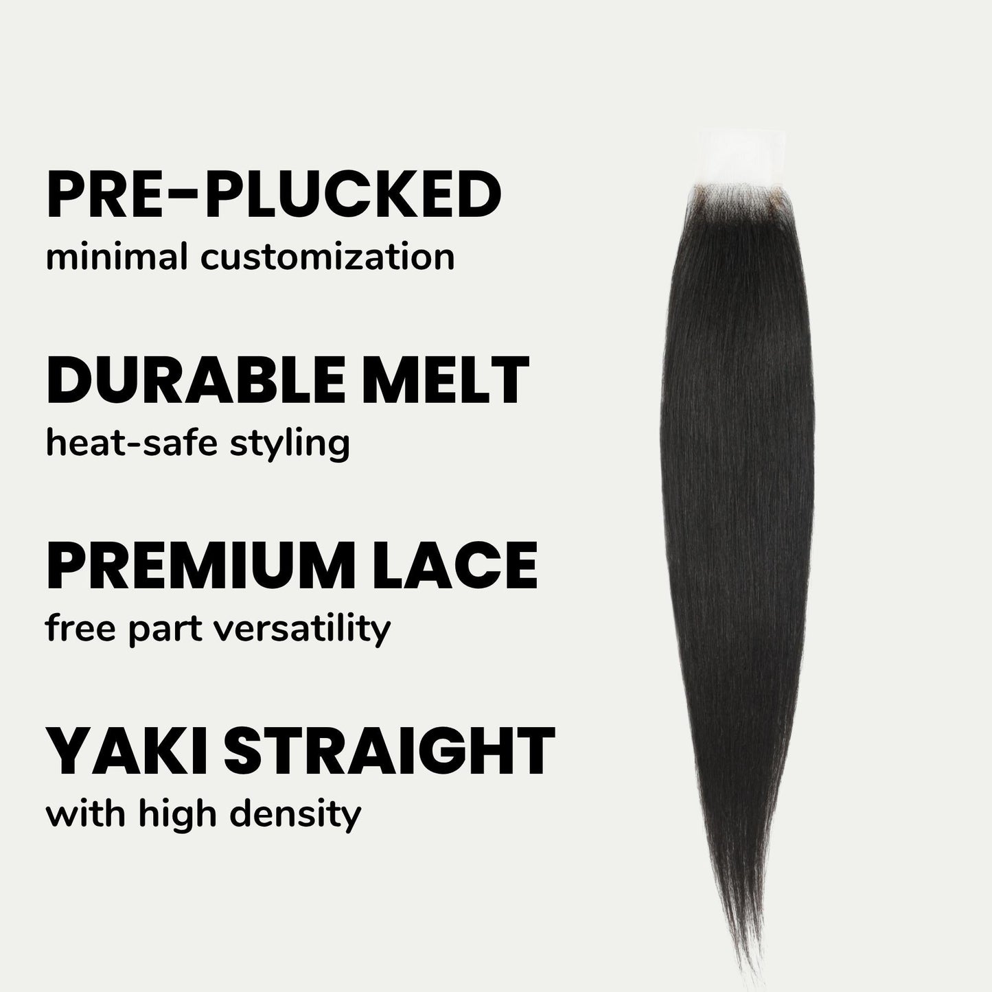 Yaki Straight 2x6 Transparent Lace Human Hair Closure Luxegan