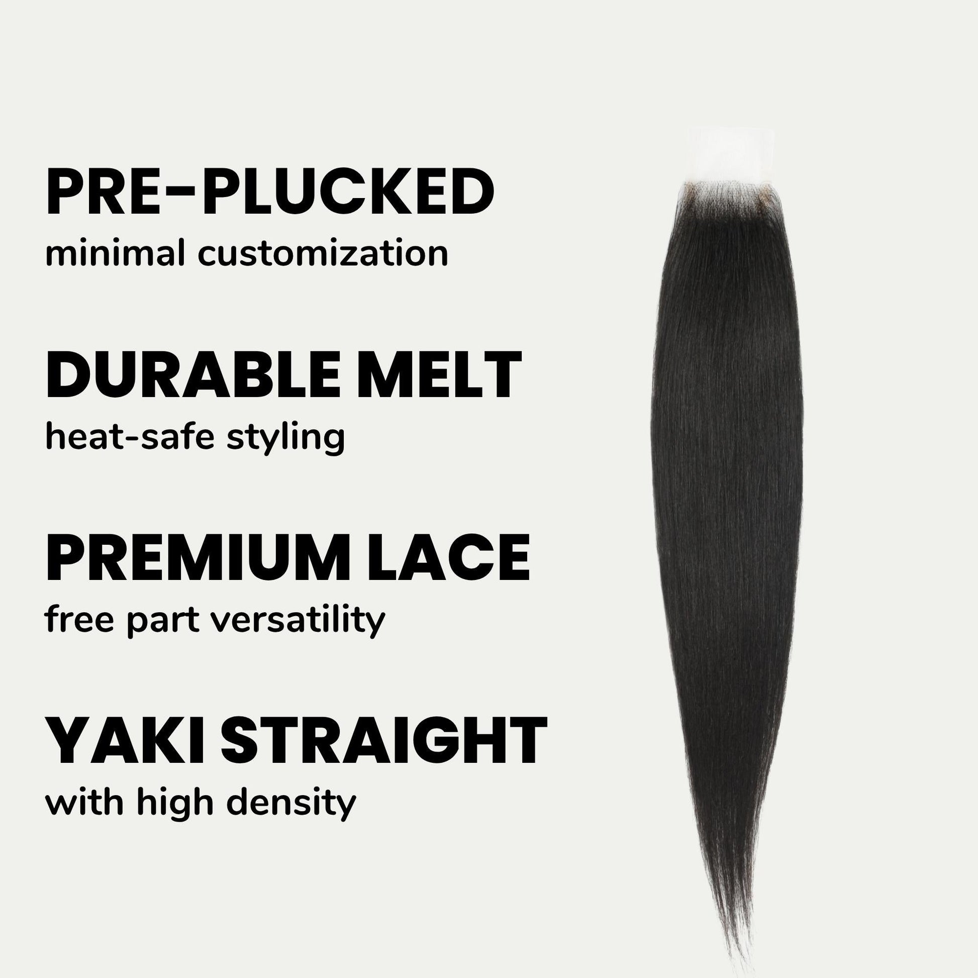 Yaki Straight 2x6 Transparent Lace Human Hair Closure Luxegan