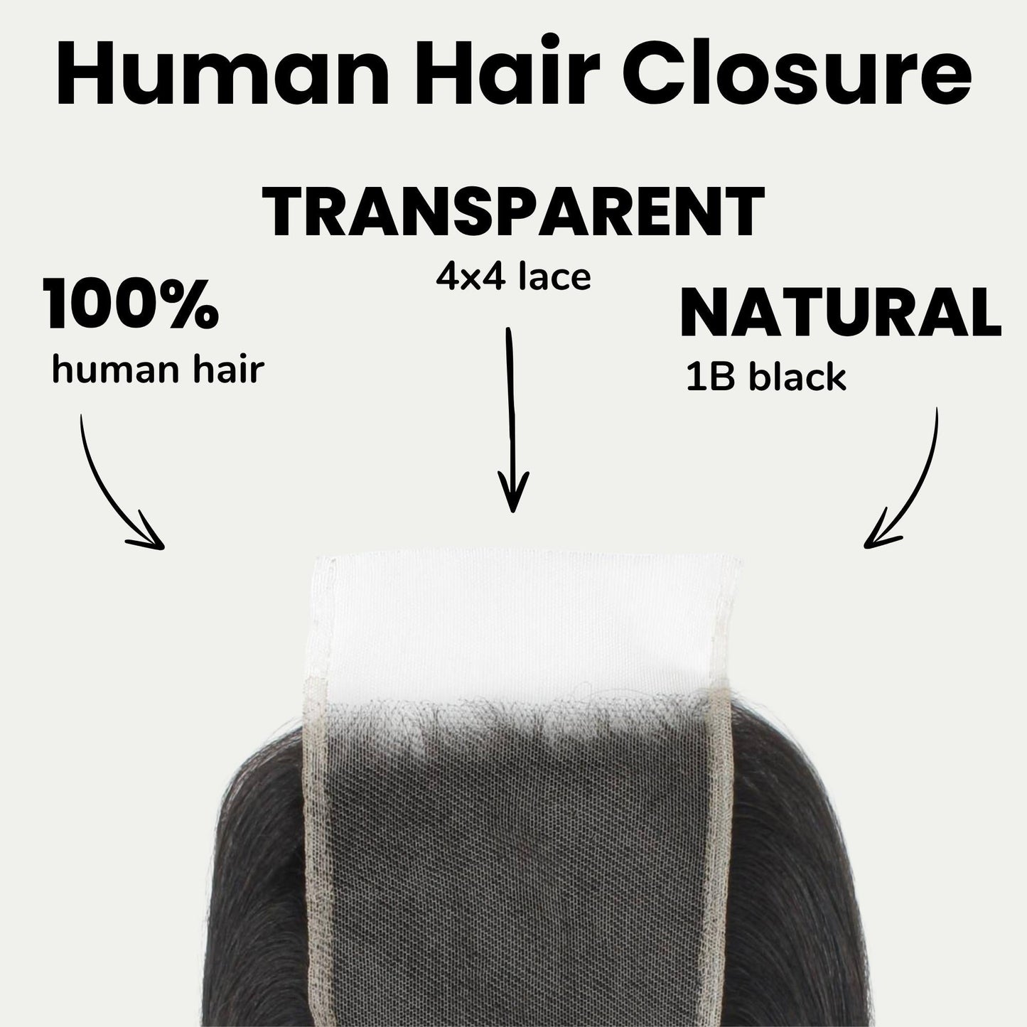 Yaki Straight 4x4 Transparent Lace Human Hair Closure Luxegan