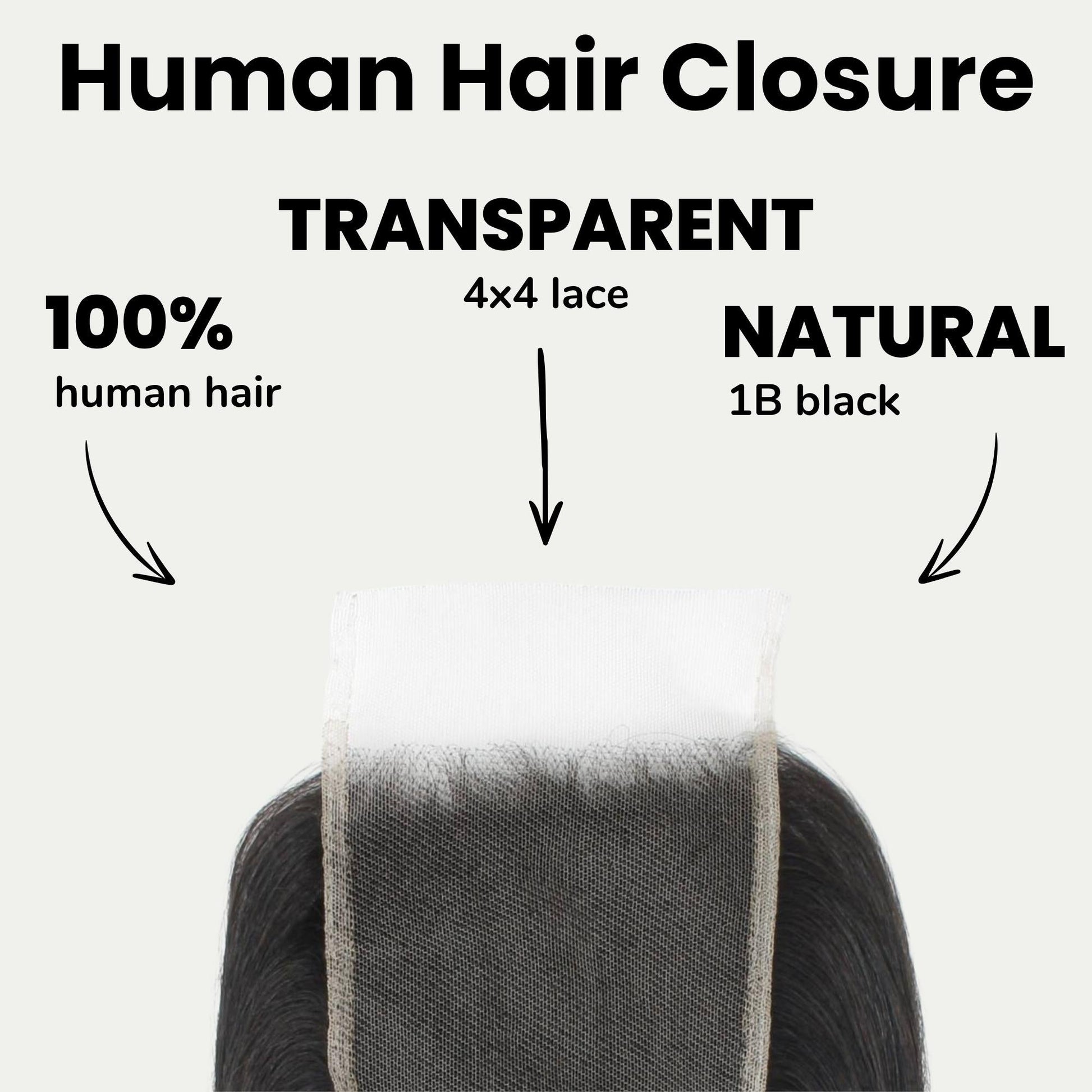 Yaki Straight 4x4 Transparent Lace Human Hair Closure Luxegan