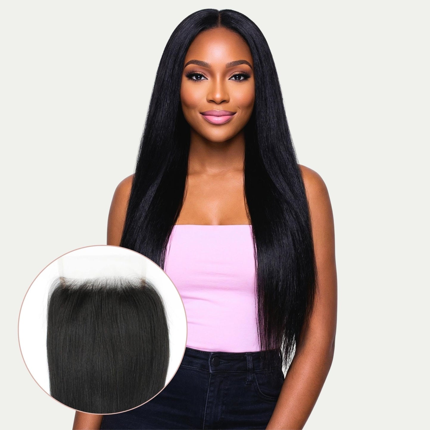 Yaki Straight 5x5 HD Lace Human Hair Closure Luxegan