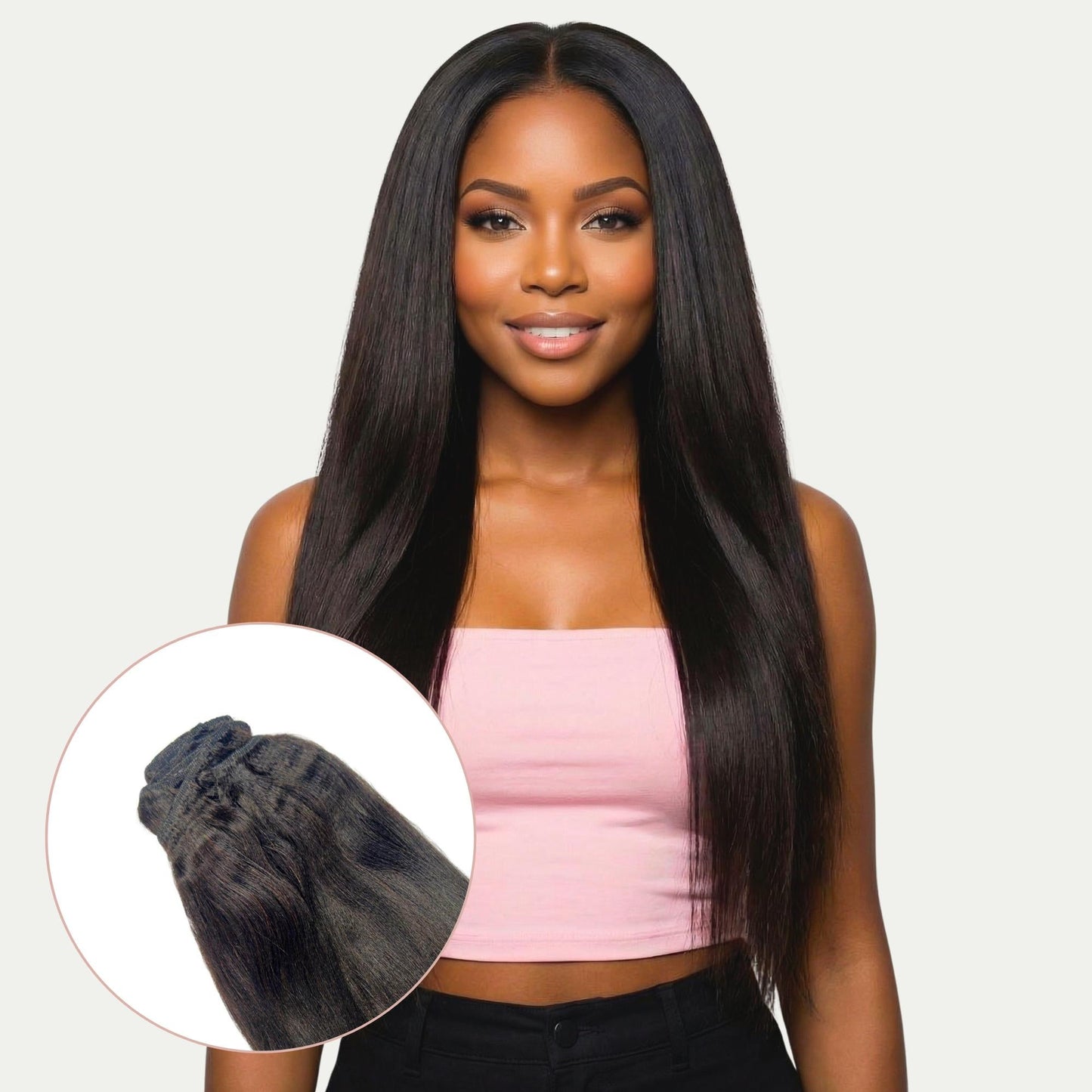 Yaki Straight Clip-In 100% Human Hair  Extensions Luxegan