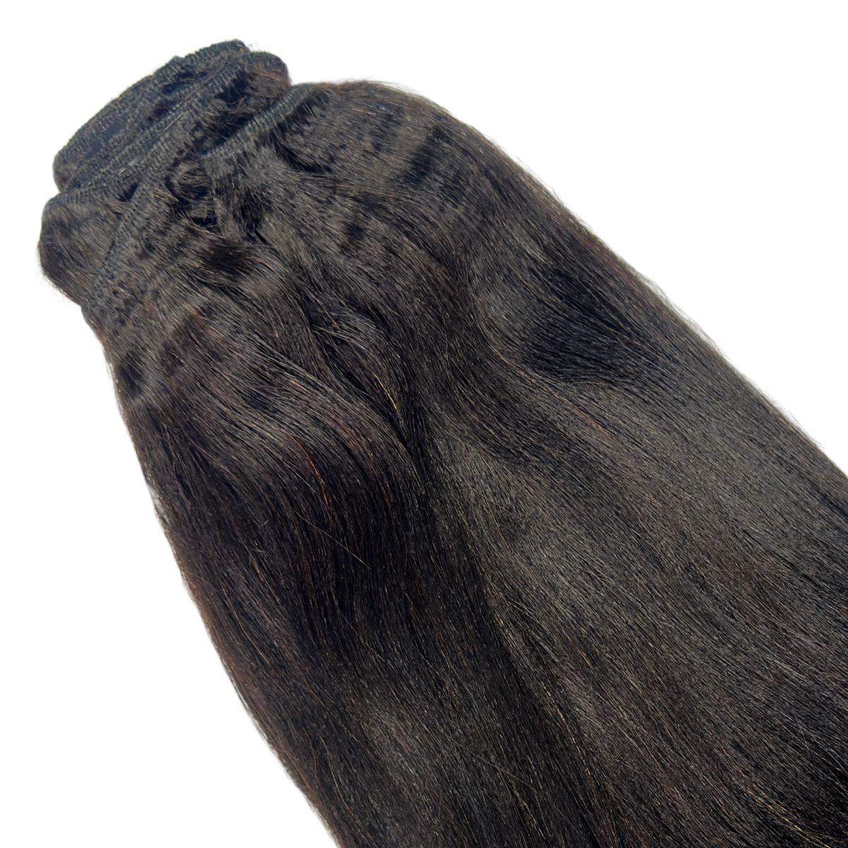 Yaki Straight Clip-In 100% Human Hair  Extensions Luxegan