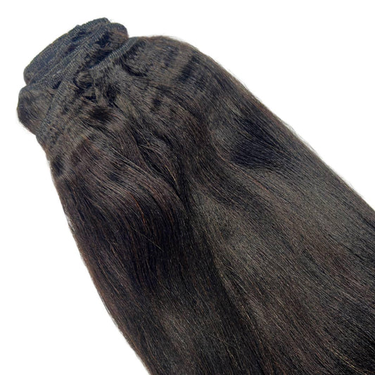 Yaki Straight Clip-In 100% Human Hair  Extensions Luxegan