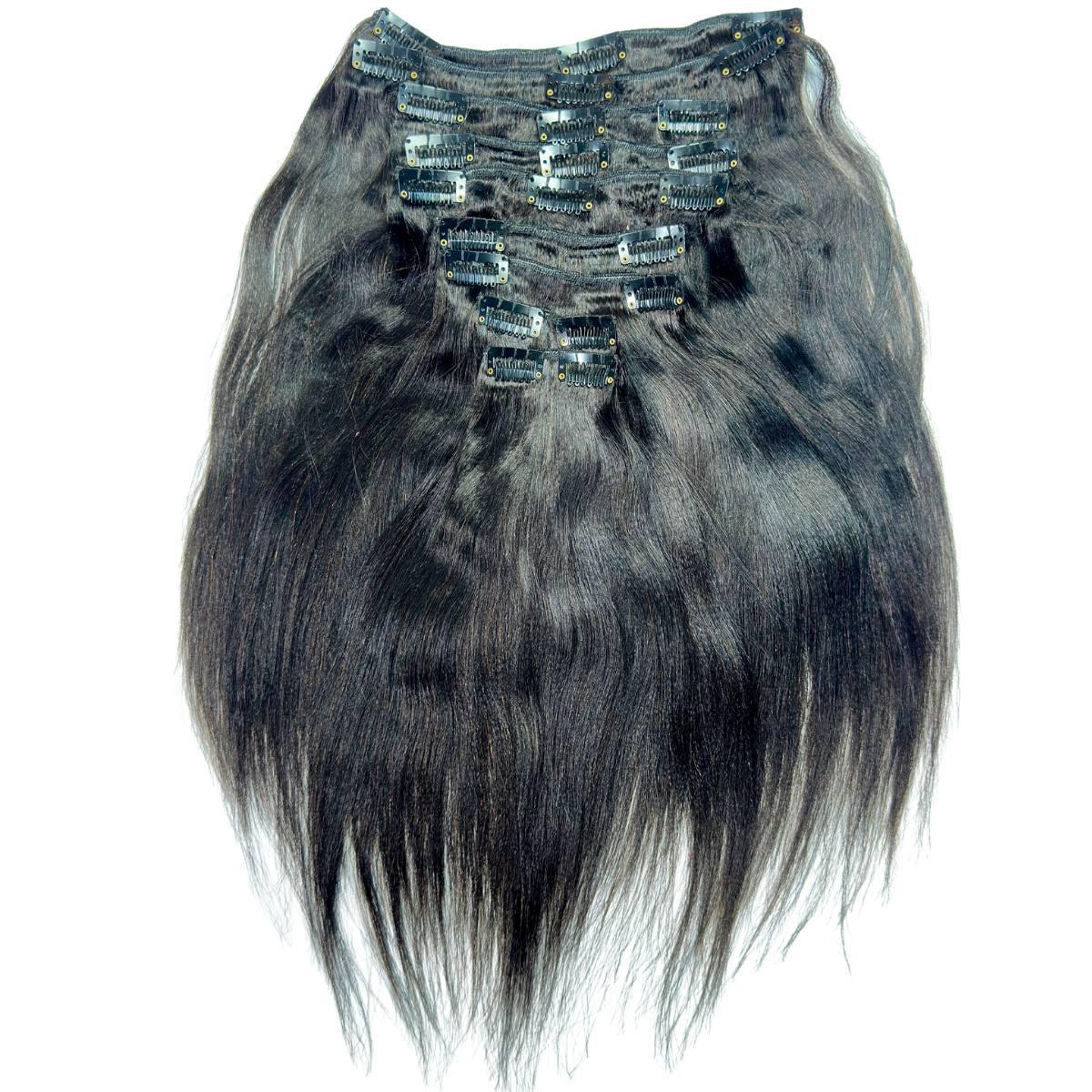 Yaki Straight Clip-In 100% Human Hair  Extensions Luxegan