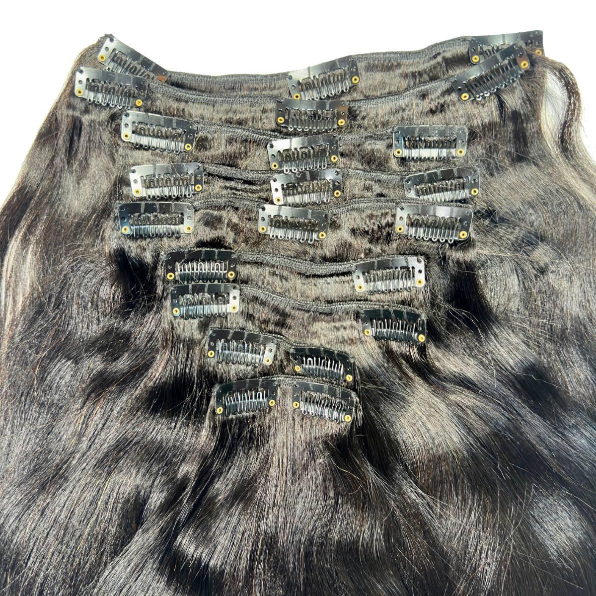 Yaki Straight Clip-In 100% Human Hair  Extensions Luxegan