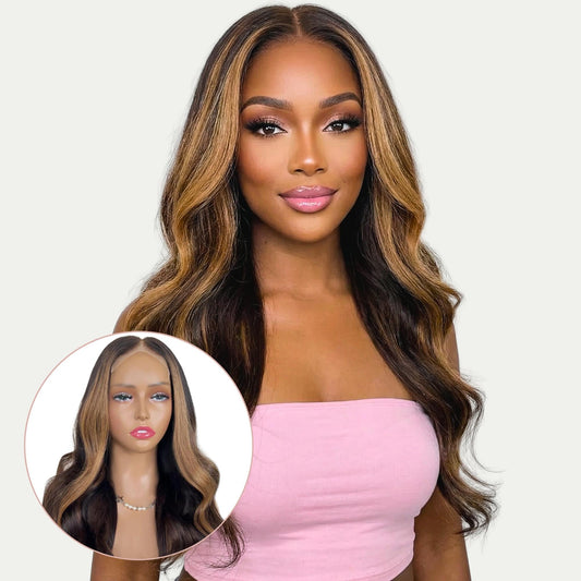 Zaria Glueless 5x5 HD Lace Professionally Colored 100% Human Hair Closure Wig Luxegan