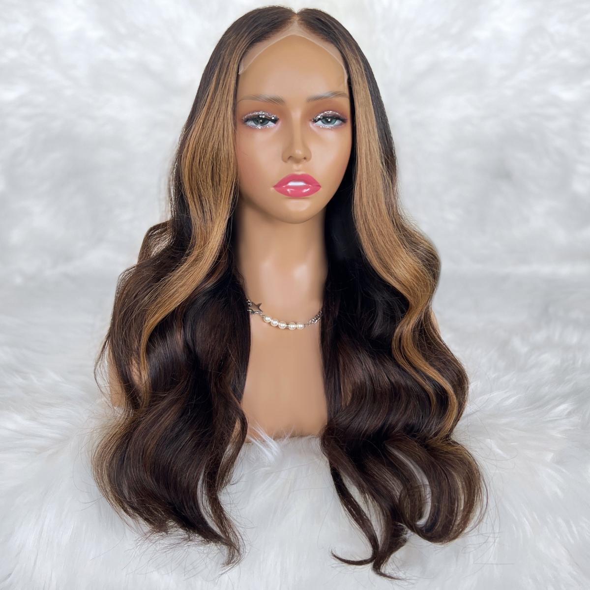 Zaria Glueless 5x5 HD Lace Professionally Colored 100% Human Hair Closure Wig Luxegan