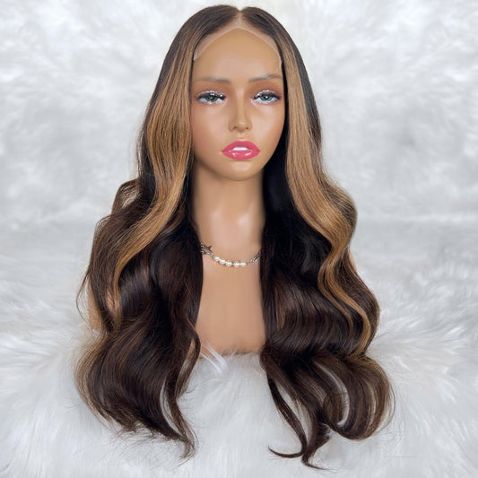 Zaria Glueless 5x5 HD Lace Professionally Colored 100% Human Hair Closure Wig Luxegan