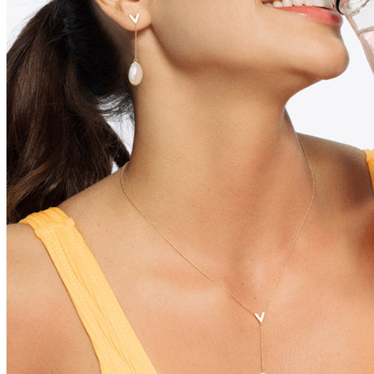 14k Yellow Gold Tesoro Pearl Drop Earrings - view 2