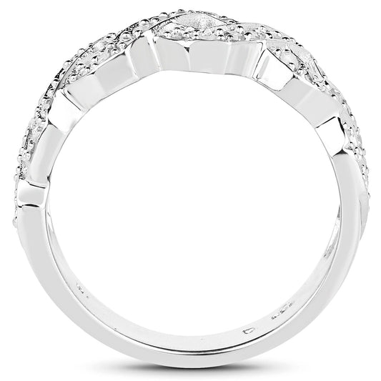 Anillo de plata esterlina .925 con diamante blanco genuino de 0,40 quilates