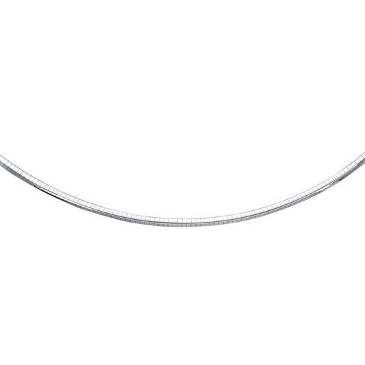 Cadena de oro blanco de 14k con un diseño clásico Omega (4 mm)