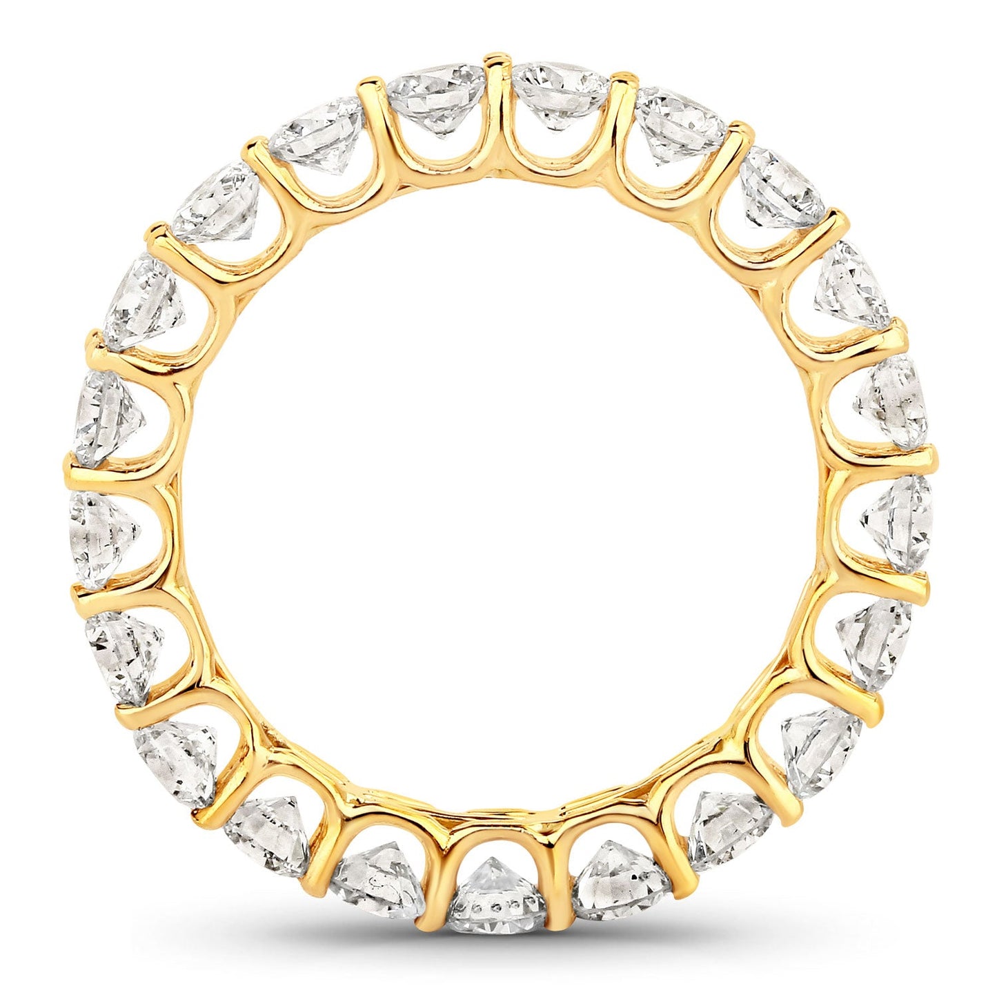 Anillo de oro amarillo de 14K con diamante de laboratorio genuino de 2.52 quilates