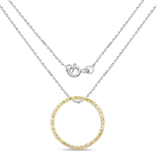 Colgante de plata de ley .925 amarilla con diamante genuino de 0.30 quilates