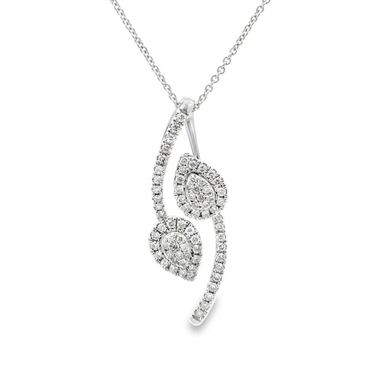 Colgantes de moda de diamante de 0,50 ct de oro blanco de 10 kt