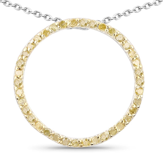 Colgante de plata de ley .925 amarilla con diamante genuino de 0.30 quilates