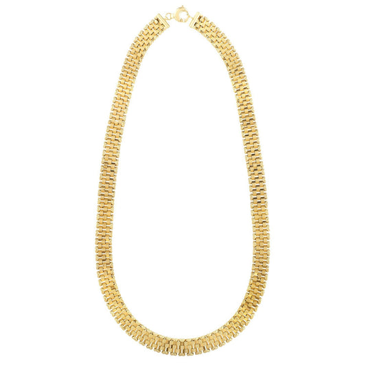 Gargantilla con eslabones de pantera facetados de oro amarillo de 14k