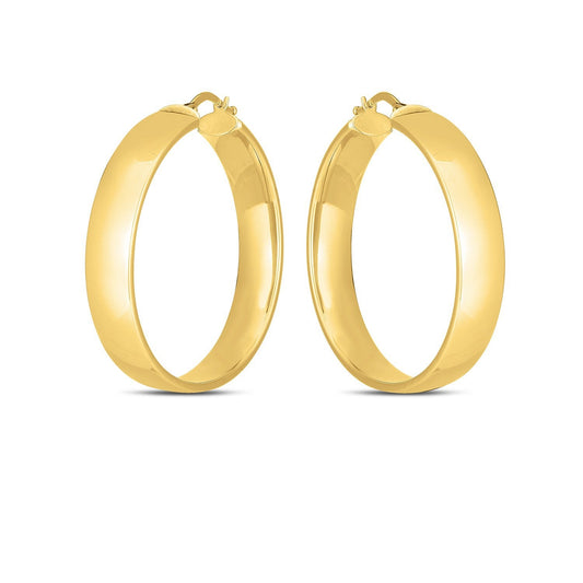 14k Yellow Gold Wedding Band Hoops (7x35mm) - view 2