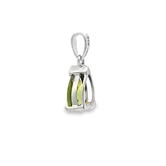 Colgantes de moda de peridoto natural de .83 ct, oro blanco de 10 qt