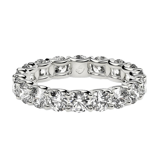 Anillo de eternidad de diamantes cultivados en laboratorio de talla redonda en oro blanco de 14k (2 ct. p.t. FG/VS2)