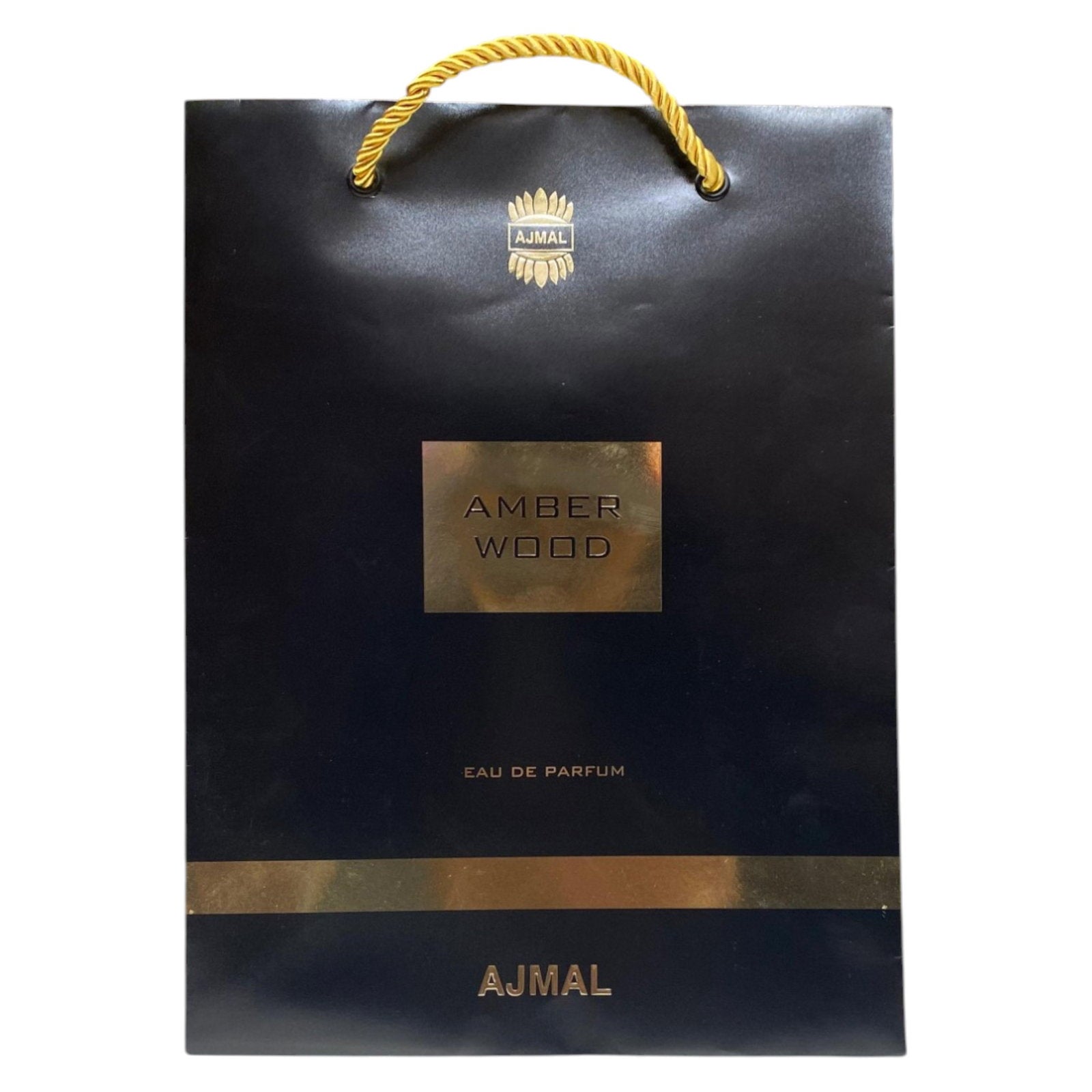 Ajmal, Amber Wood, Shopping, Cardboard Shopping Bag, Paper, Black - view 2