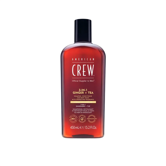 American Crew, 3-In-1 Tea Tree, Ginger, Hair Shampoo, Conditioner & Shower Gel 3-In-1, Cleansing, 450 ml