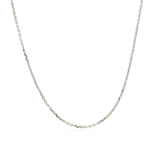 Cadena de eslabones de cable con corte de diamante de oro blanco de 14k y 1,1 mm