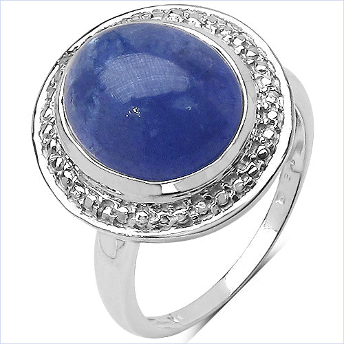 Anillo de plata de ley .925 con tanzanita genuina de 7.10 quilates