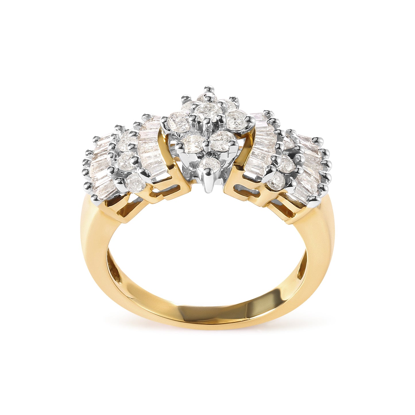Anillo de oro amarillo de 10K con forma de estrella de diamante de 1,00 Cttw (color H-I, claridad I1-I2) - Talla 7