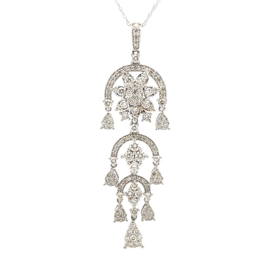 Colgantes de moda con diamantes de 1,50 ct en oro blanco de 14 K