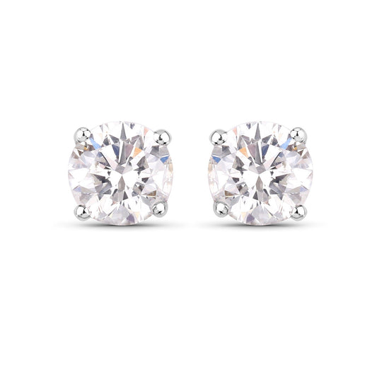 Pendientes de oro blanco de 14 quilates con diamantes blancos genuinos de 0,54 quilates