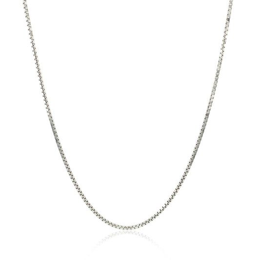 Cadena de caja octogonal de oro blanco de 14k (1.00 mm)