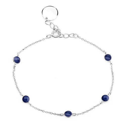 Brazalete de plata de ley .925 con zafiro azul genuino de 1.50 quilates