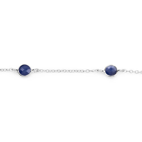 Brazalete de plata de ley .925 con zafiro azul genuino de 1.50 quilates