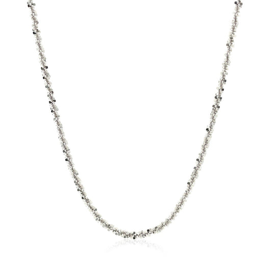 Cadena de plata esterlina estilo Sparkle de 2.2 mm con baño de rodio