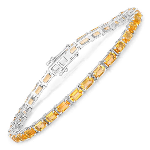 Brazalete de plata de ley .925 con citrino genuino de 12.80 quilates
