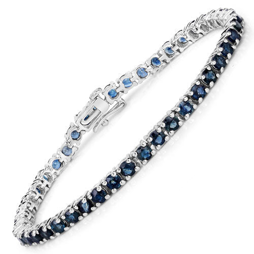 Brazalete de plata de ley .925 con zafiro azul genuino de 12.04 quilates