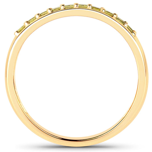 Anillo de oro amarillo de 14 quilates con diamante amarillo auténtico de 0,27 quilates (SI1-SI2)