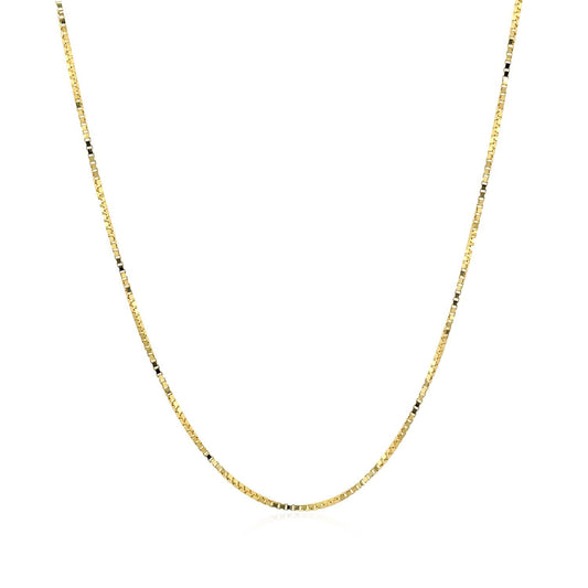 Cadena clásica de oro amarillo de 14k de 0.7mm