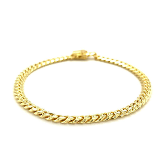 Pulsera Sólida Clásica Cubana de Miami de Oro Amarillo de 10k (4.90 mm)