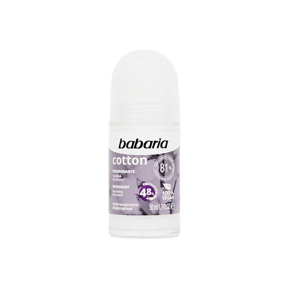 Babaria, Cotton, 48h Protection, Deodorant Roll-On, For Women, 50 ml