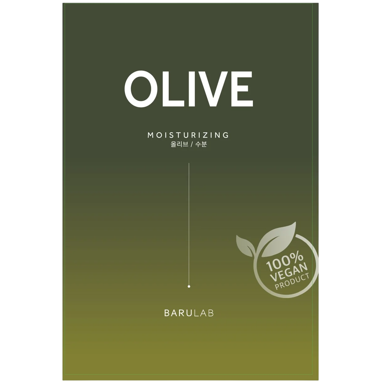 Barulab, The Clean Vegan, Olive, Moisturising, Sheet Mask, For Face, 23 g