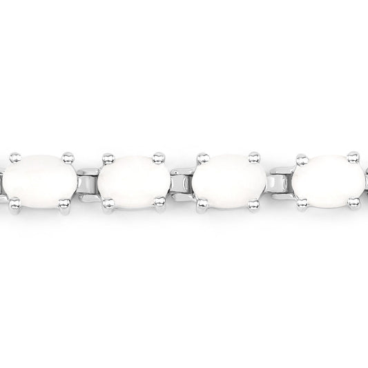 Pulsera de plata de ley .925 con ópalo auténtico de 10,26 quilates