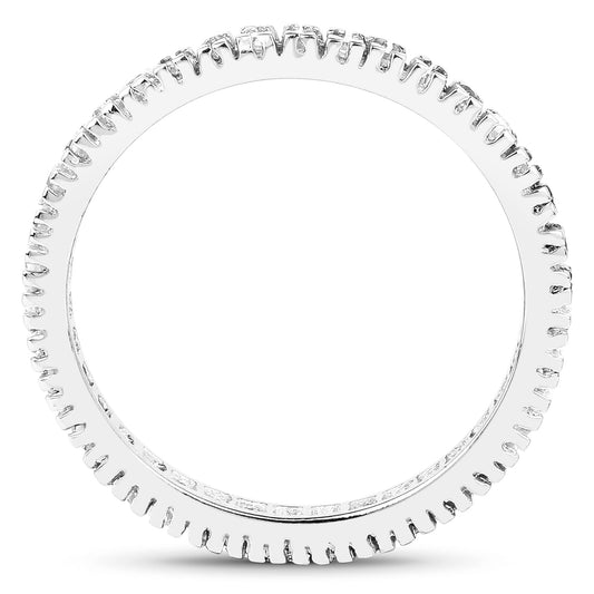 Anillo de Plata Fina .925 con Diamante Champaña Genuino de 0.57 Quilates