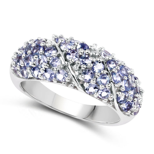 Anillo de Plata de Ley .925 con Tanzanita Genuina de 1.48 Quilates